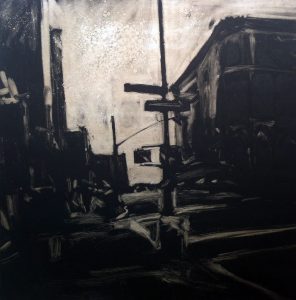 Houston Street Late Afternoon, monoprint by Lisbeth Firmin
