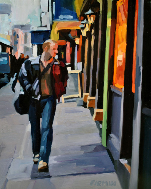 Baxter Street, Late Afternoon, painting by Lisbeth Firmin