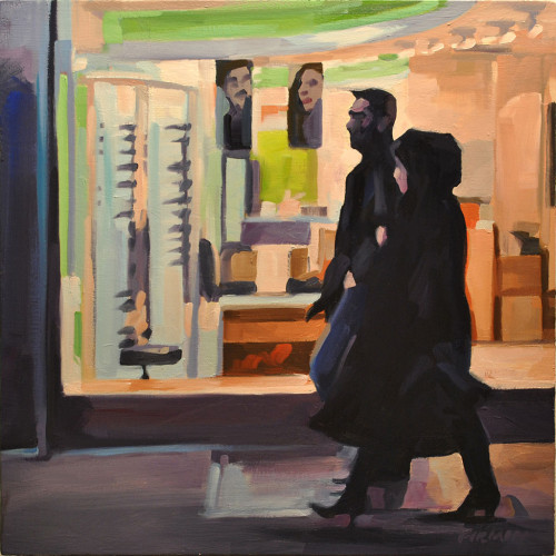 Couple, Chinatown, painting by Lisbeth Firmin