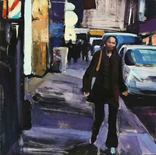 Walking Down Pell Street, print by Lisbeth Firmin