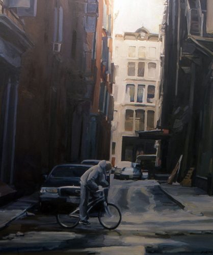 Franklin Alley, oil painting by Lisbeth Firmin
