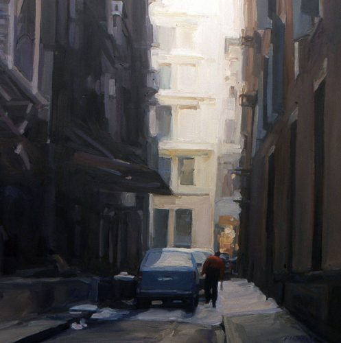 Franklin Alley, oil painting by Lisbeth Firmin