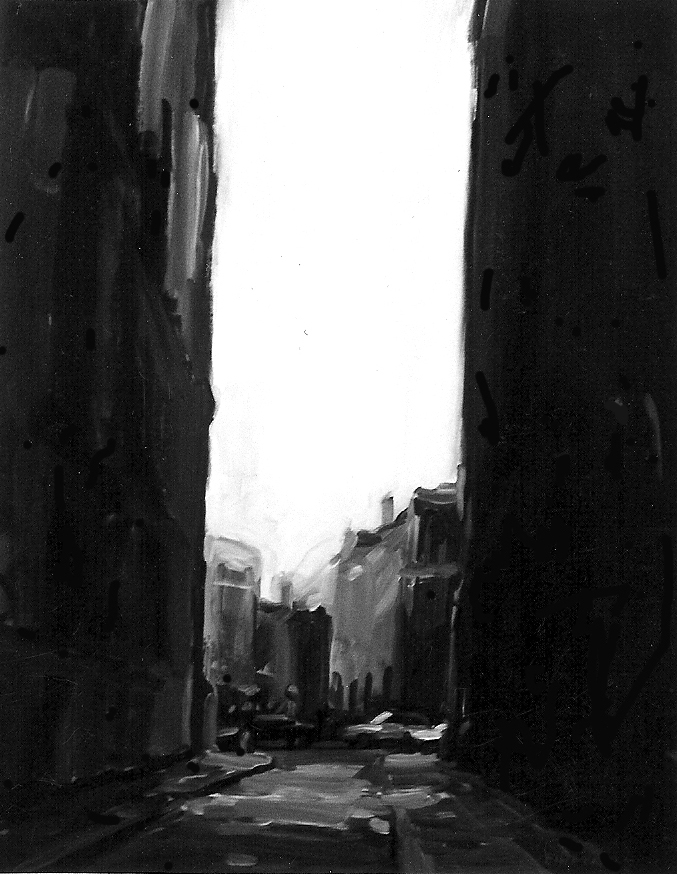 Urban Alley II ink and acrylic